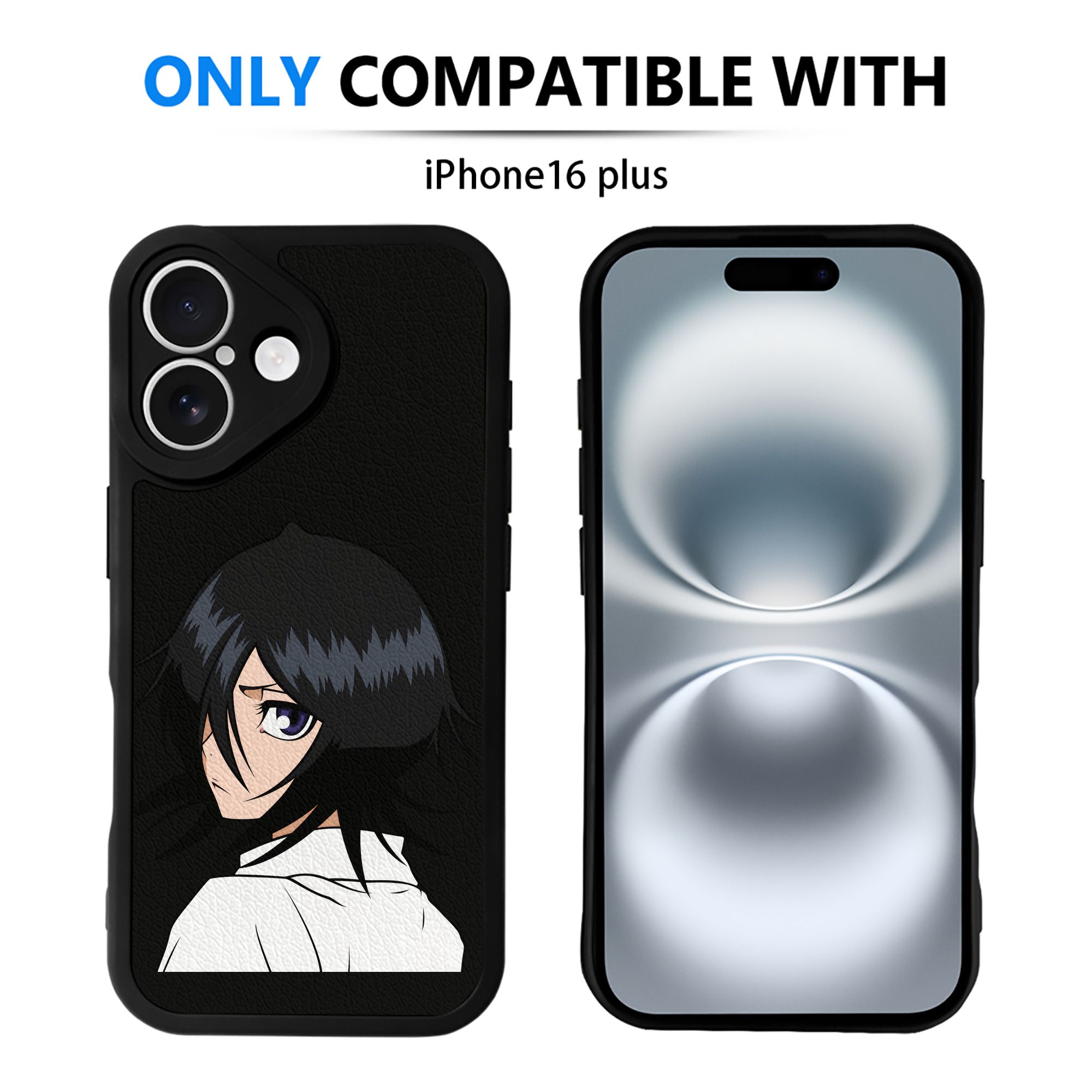 （画像用） ブリーチ 朽木ルキア BLEACH Kuchiki Rukia 【iPhone 16シリーズ対応】シリコンスマホケース（レザー調） 材質：シリコン